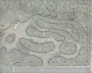 Plan of beds in the Sunny Demonstration Garden.