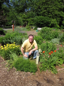 Scott Ford shows off one of his newly designed markers in Bed 1.