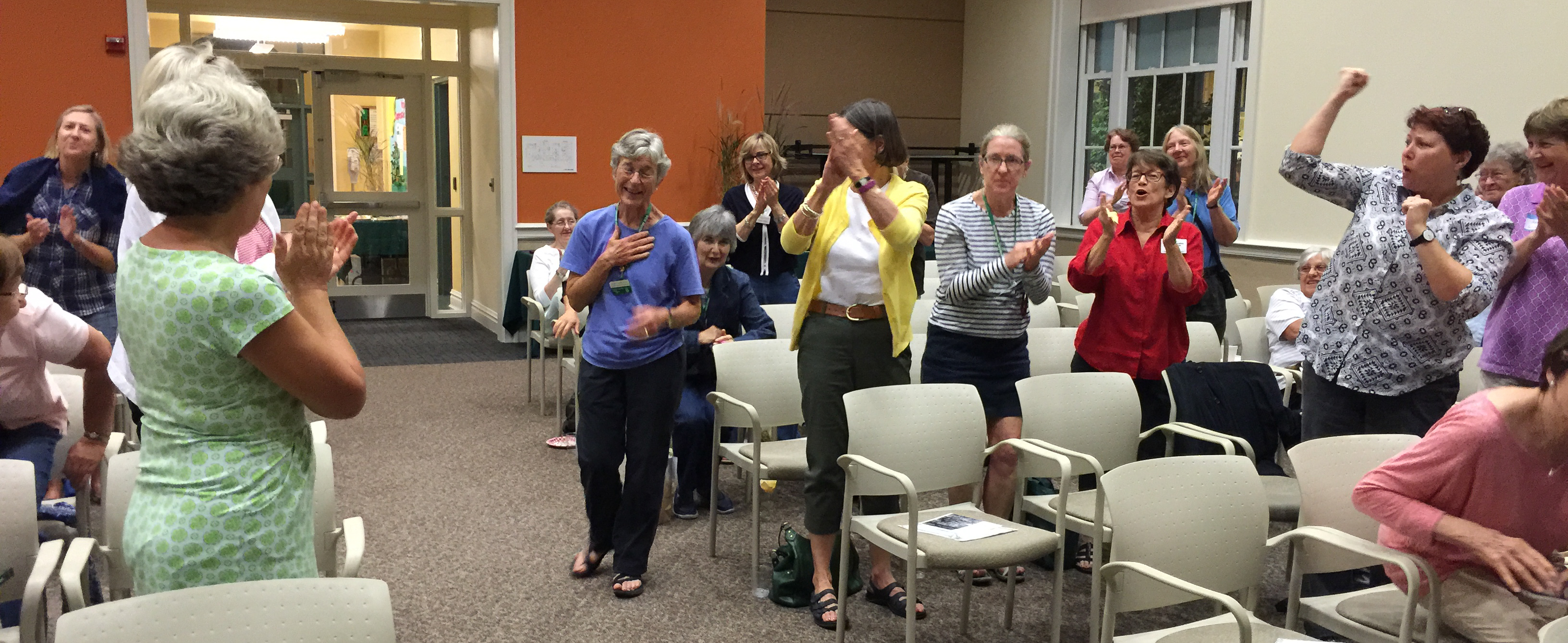 Cheers for 5000-hour milestone award recipient Judy Funderburk
