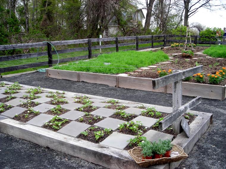 A rather formal kitchen garden set into a meadow on an organic sheep farm near Middleburg. Photo: Christa Watters