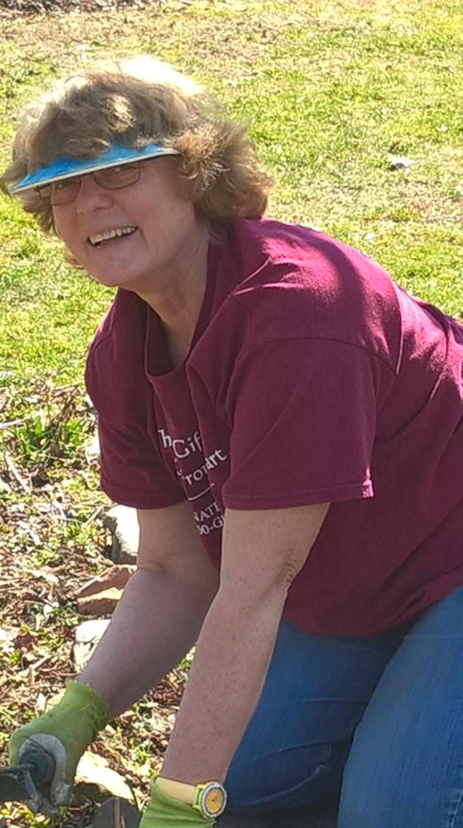 Paula Kaufman in the garden