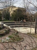 The amphitheater located in the Regional Garden has seats created from marble steps which were salvaged from the Capitol building