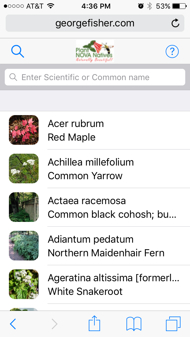 Plant NOVA Native Database