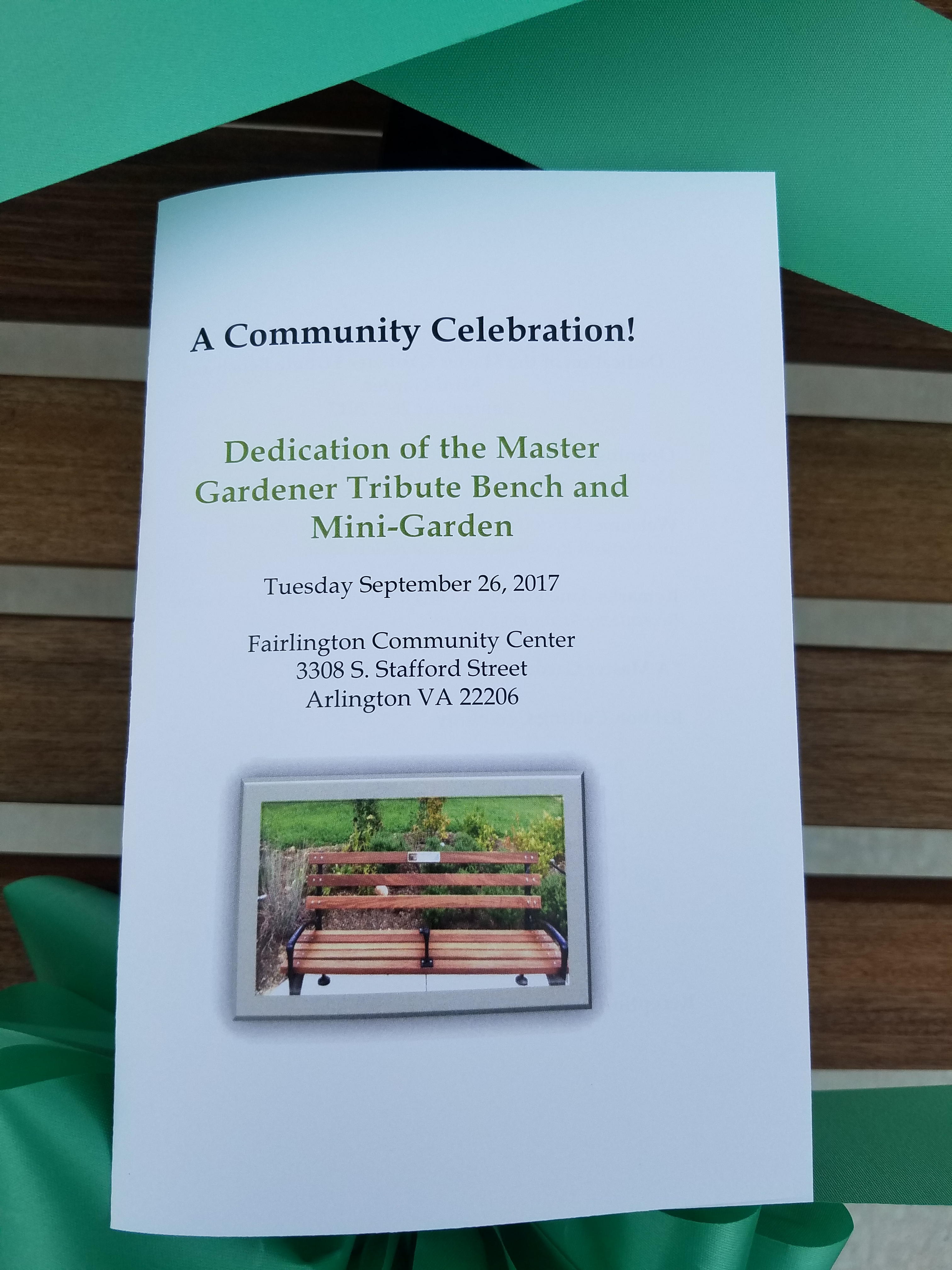 Dedication Ceremony Program
