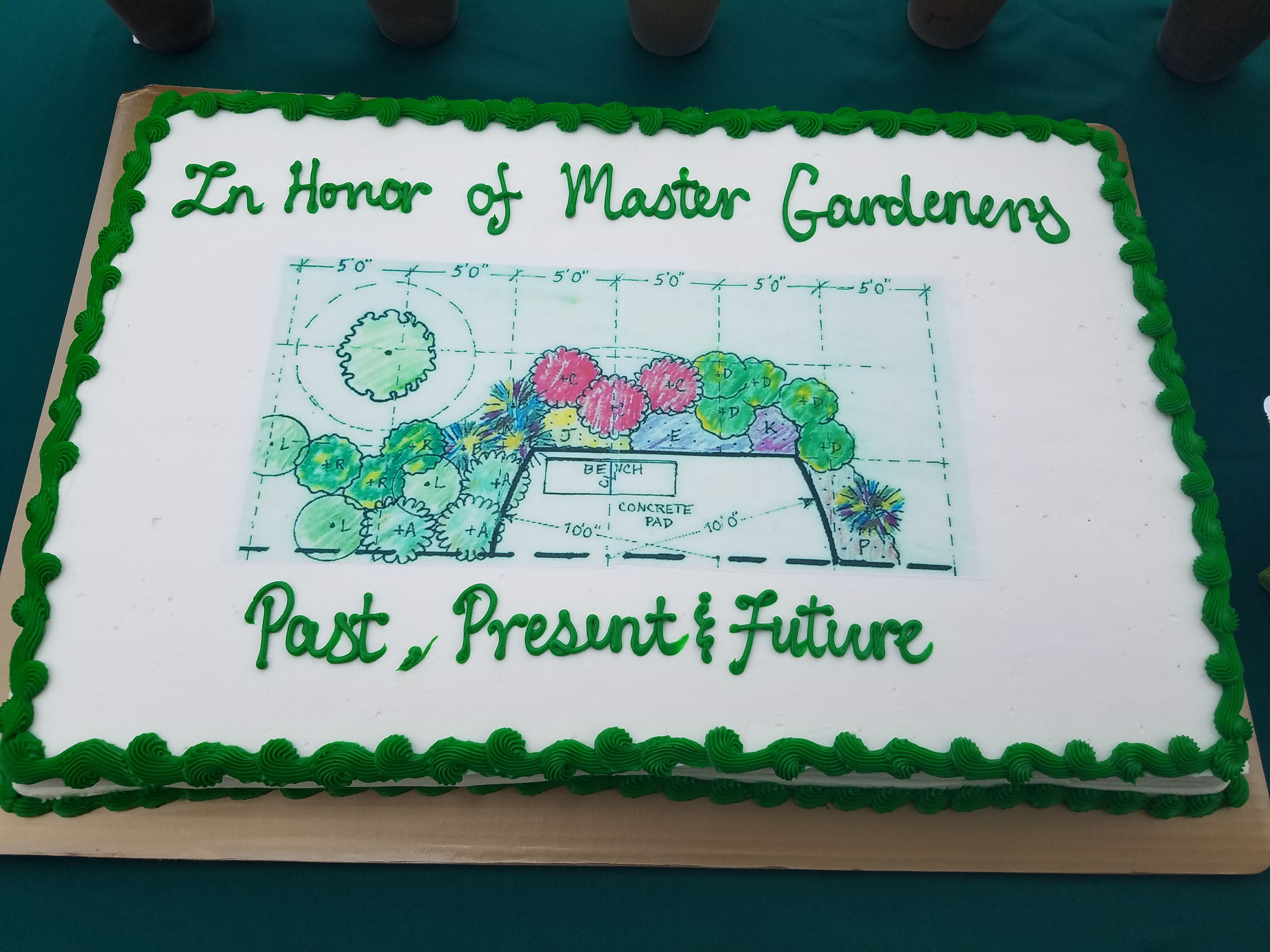 Sheet cake with garden plan
