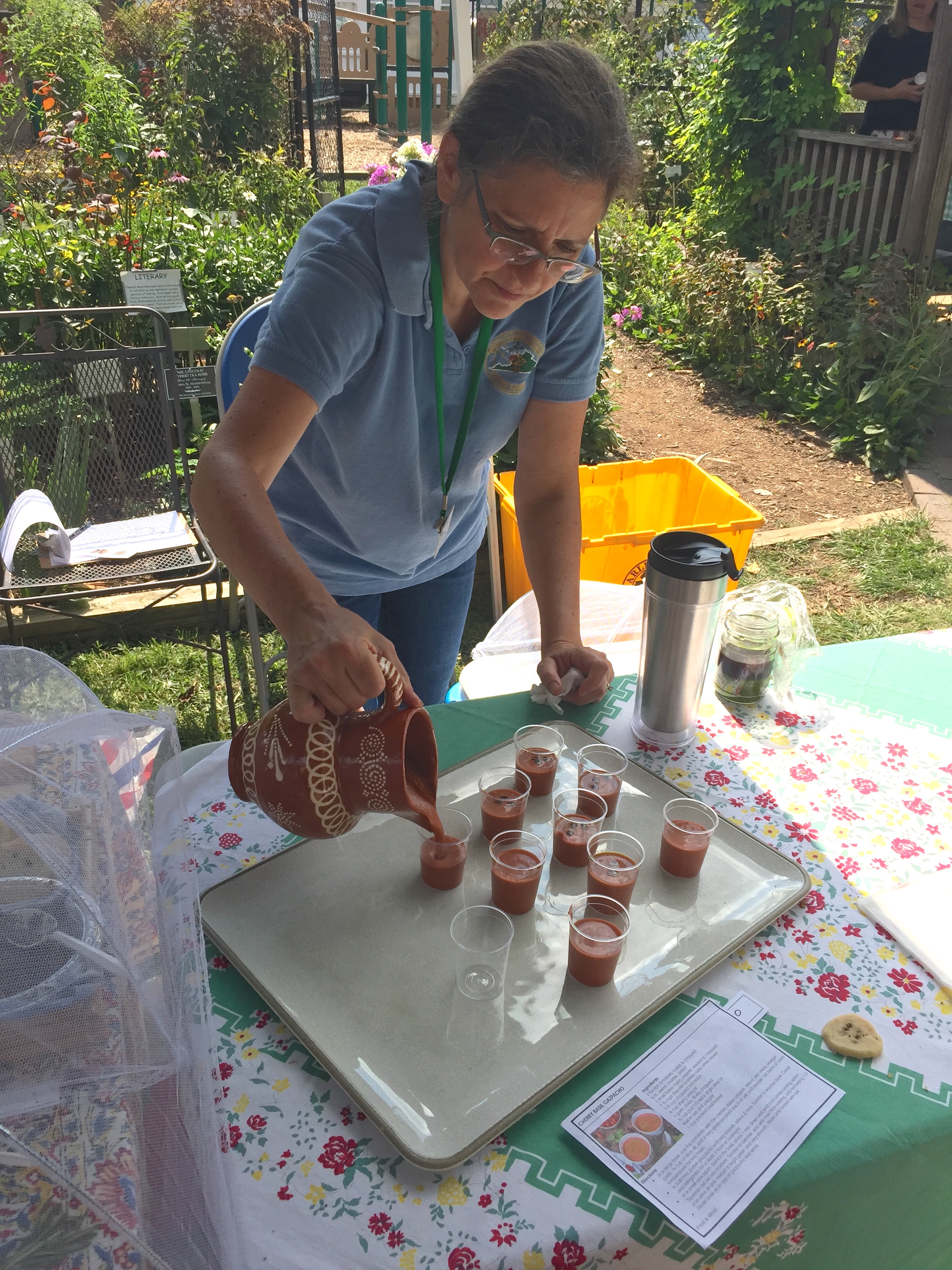 Wendy serves a dish she prepared for AutumnFest