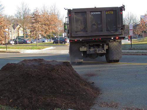 Mulch delivered by truck from Arlington County.