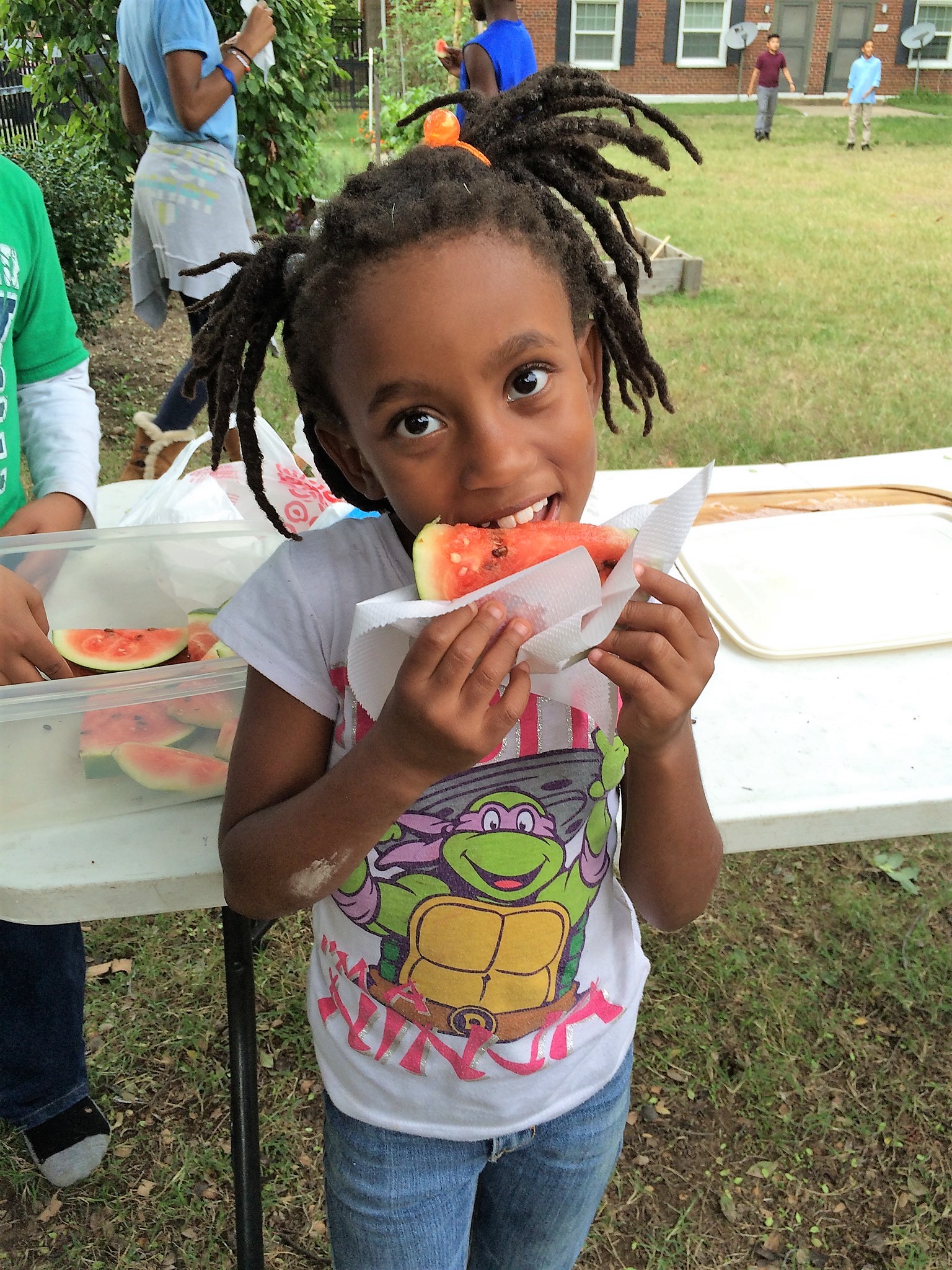 Eating the watermelon