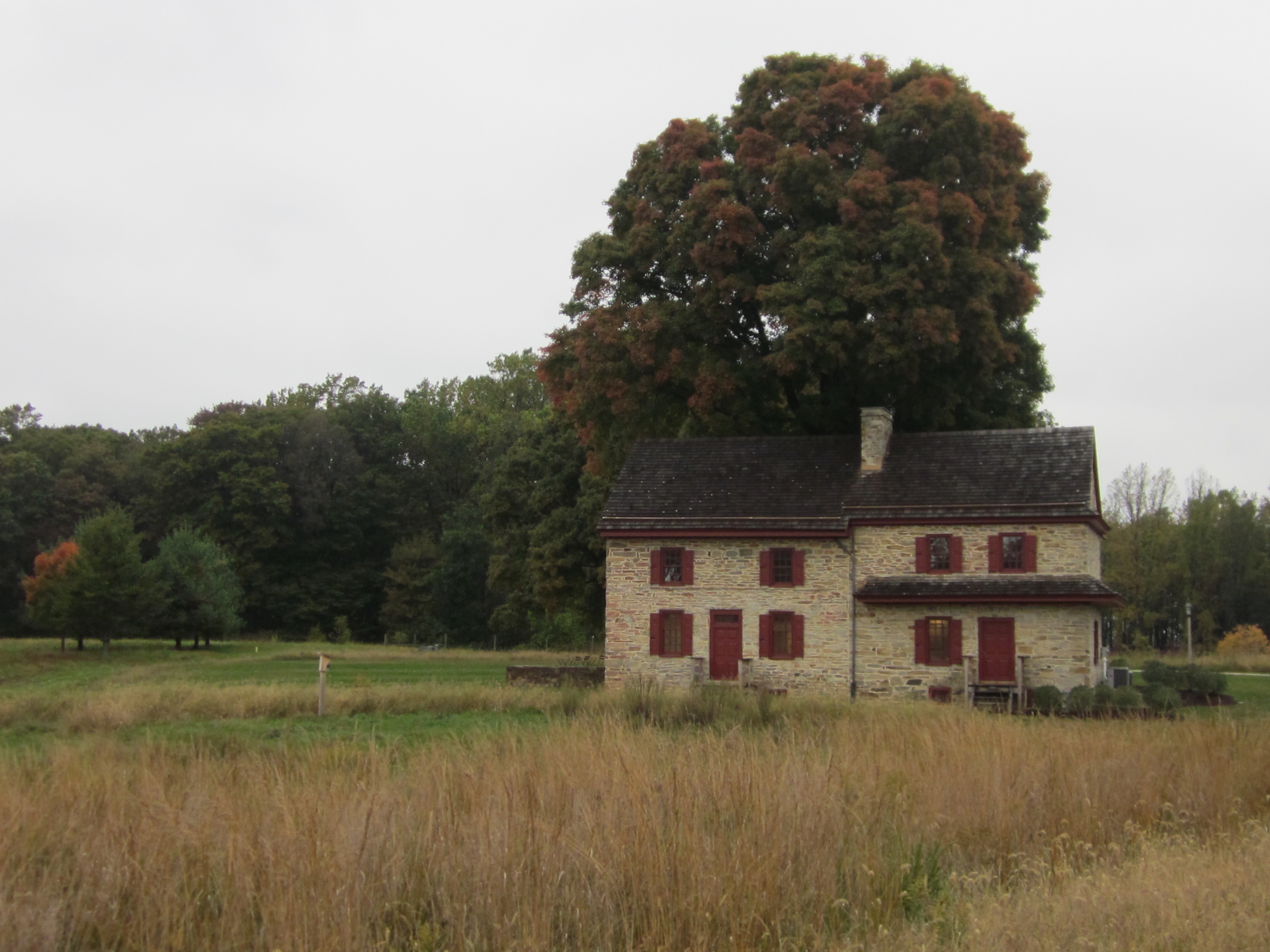 The first floor of the restored farmhouse serves as a gallery. Photo © 2014 Elaine Mills