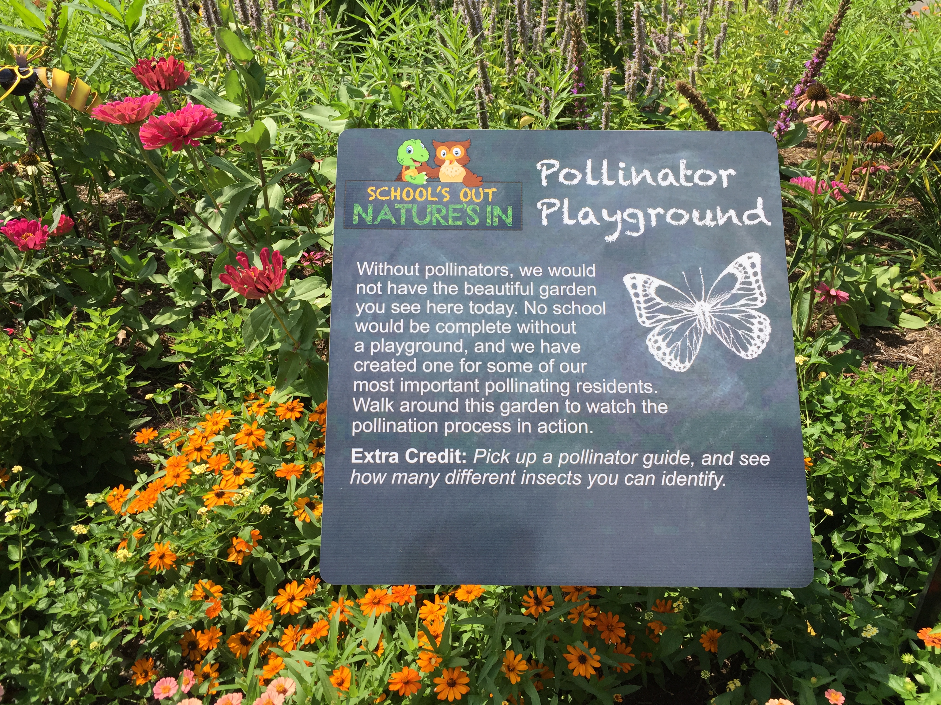 Educational signage in the WOW Garden. Photo © 2018 Elaine Mills.
