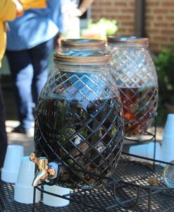 Herbal Teas in beehive jars at Glencarlyn Library Community Garden Autumnfest, 2019