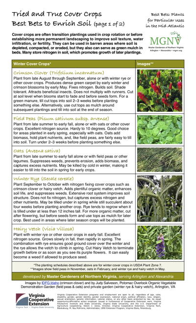 Pdf with recommendation for native plants to enrich soil