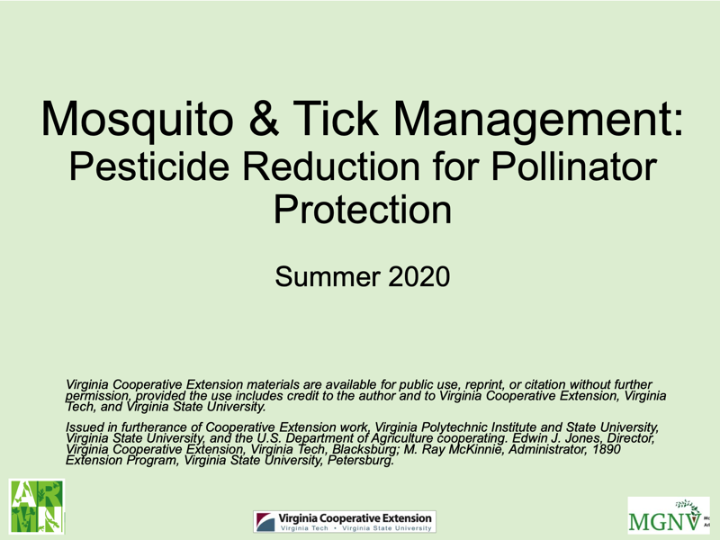 Mosquito & Tick Management with out Pesticides cover slide