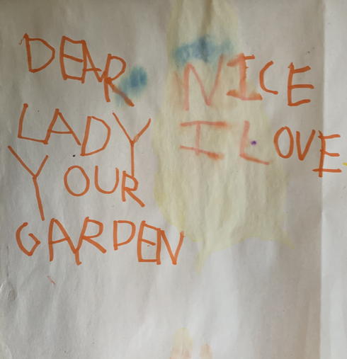 Thank you to Robbie Randolph from a young friend with a “curious gardening mind.”