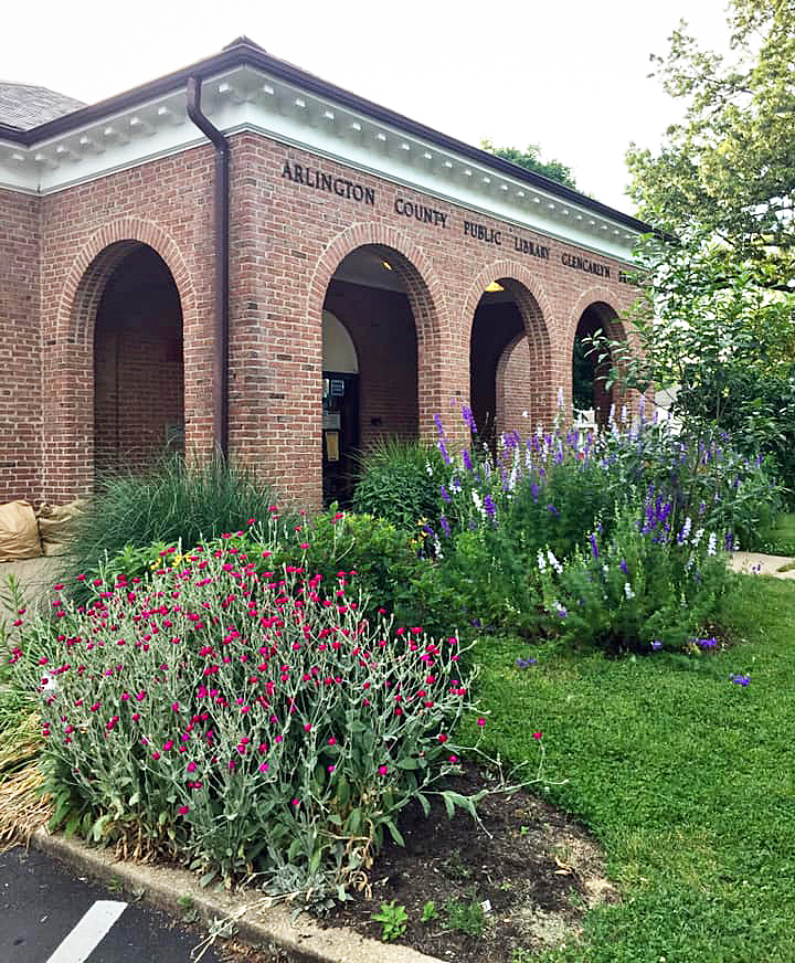 Front of library in June 2020