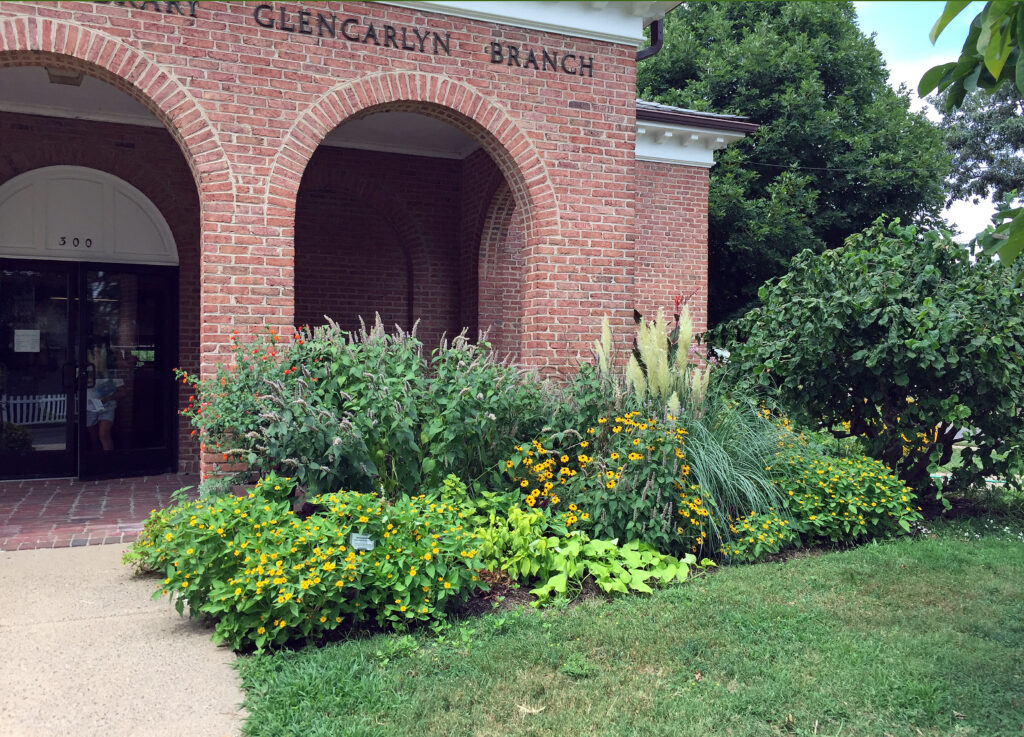 Front of library in August 2019