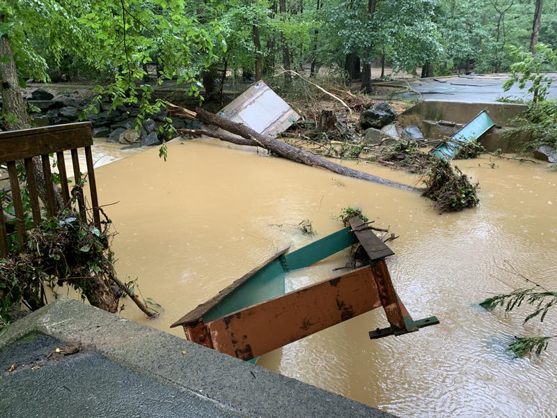 Four Mile Run flooding in Arlington