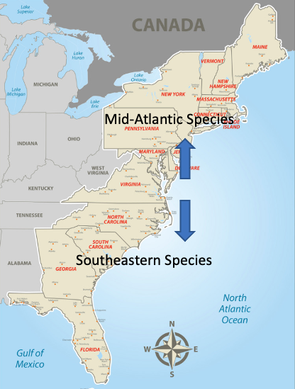 Map of historical ranges of native plants