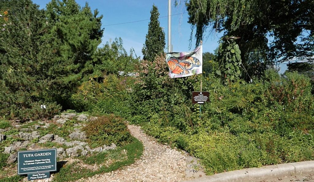 The Pollinator Garden to the right of the Tufa Garden in October 2018.