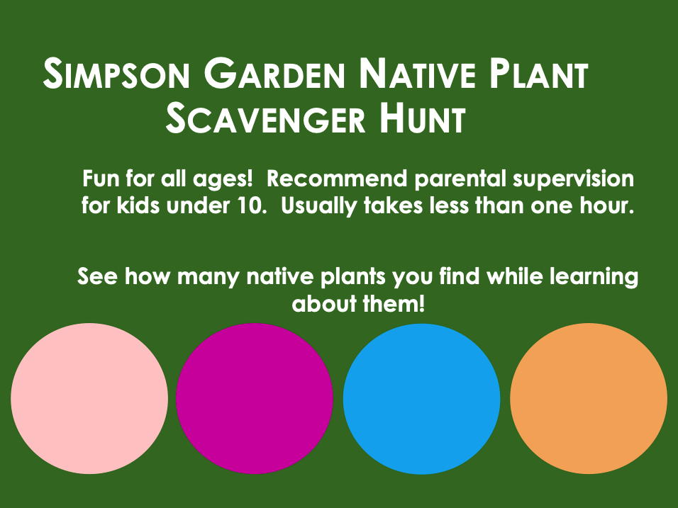 Simpson Gardens Native Plant Scavenger Hunt