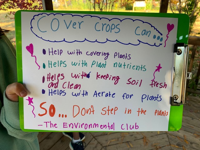 Cover crops poster created by after school club.