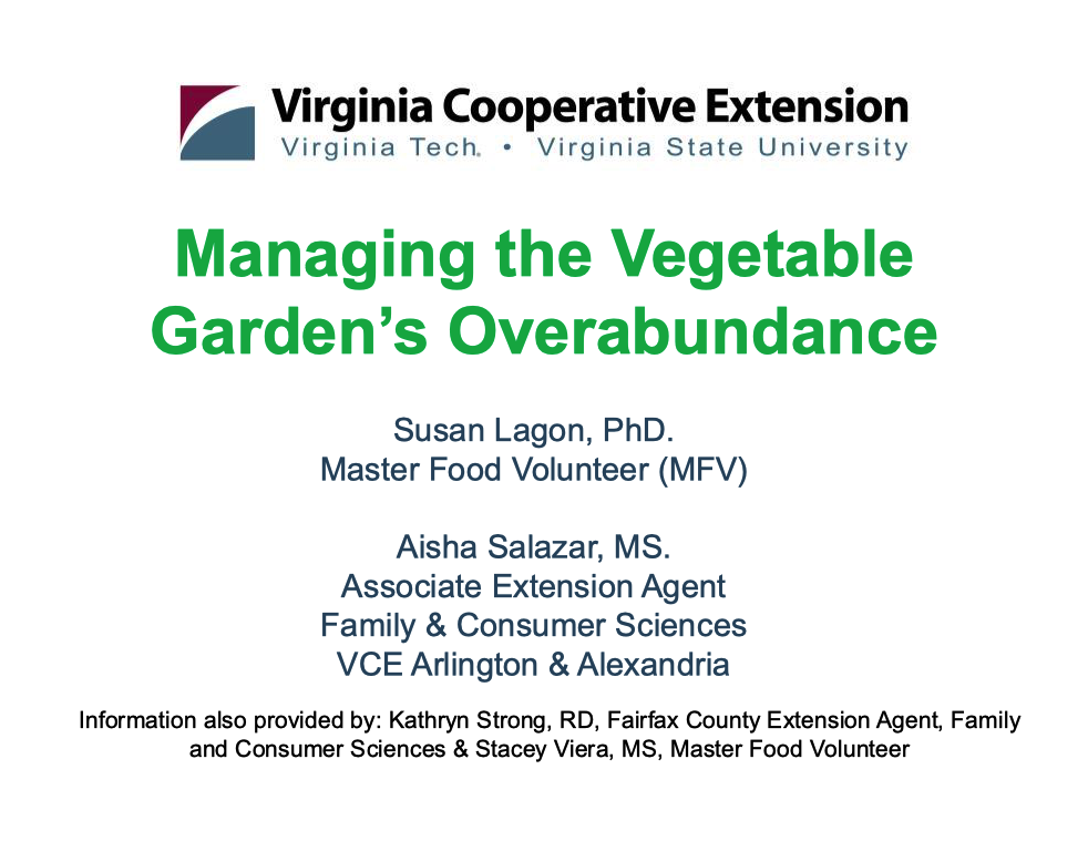 managing the vegetable garden's overabundance