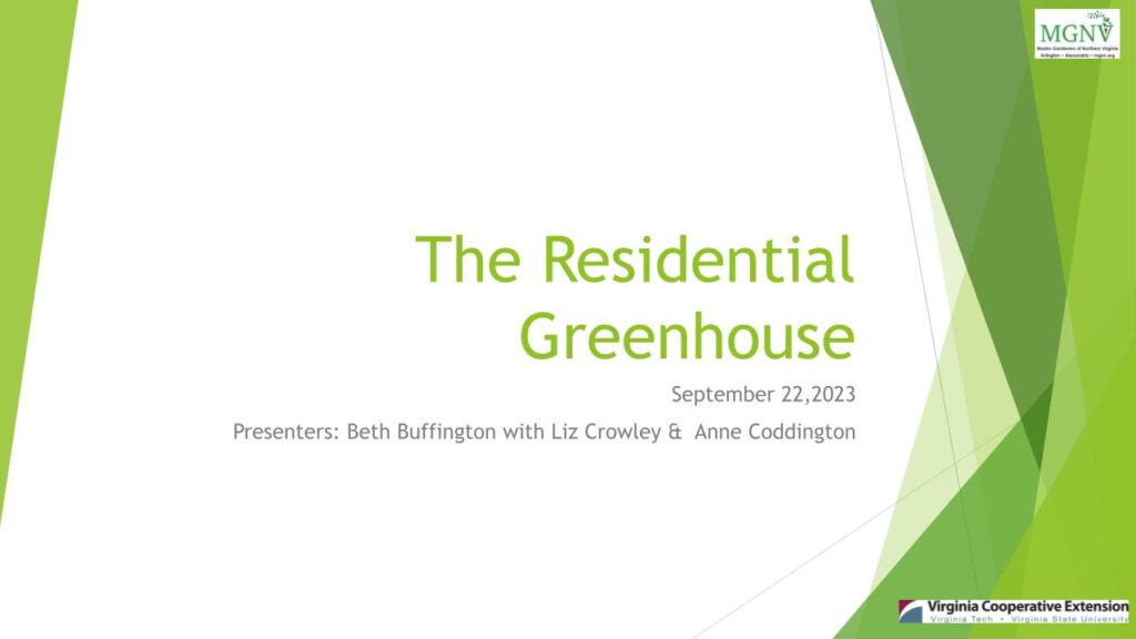 The Residential Greenhouse cover slide