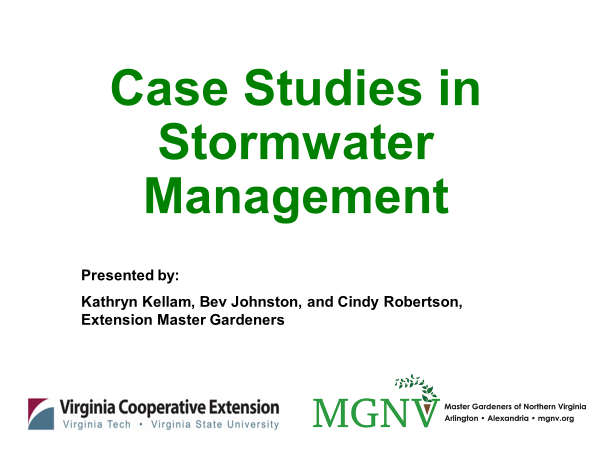 Case studies in stormwater management cover slide