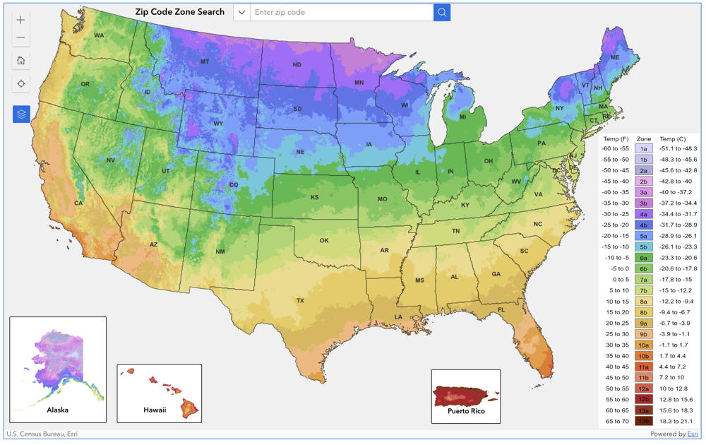 2023 USDA Plant Hardiness Zone Map