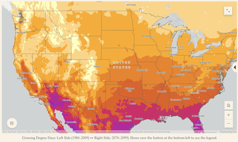 Growing Degree Days Map 1980-2009