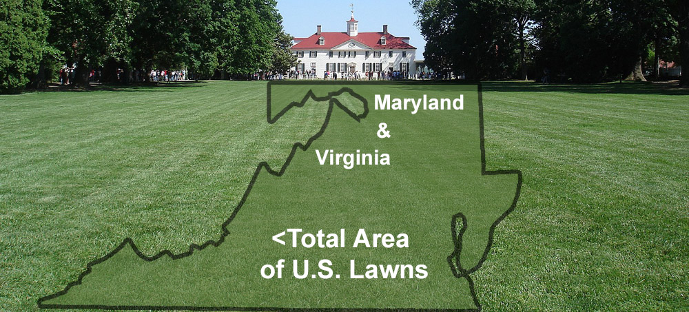 Mount Vernon and U.S. lawn area