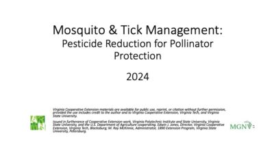 2024 Mosquito & Tick Management:Pesticide Reduction for Pollinator ProtectionTitle Slide