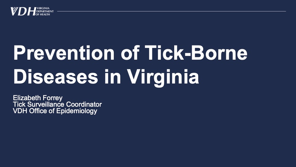 Ecology of tickborne diseases cover slide