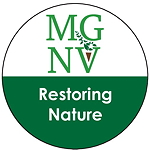 Logo of 'Restoring Nature' by MGNV featuring green and white colors with a plant icon.